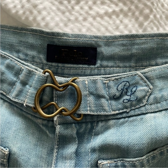 Polo Ralph Lauren Ultra High Rise Linen Blend Wide Leg Jeans - Picture 4 of 5